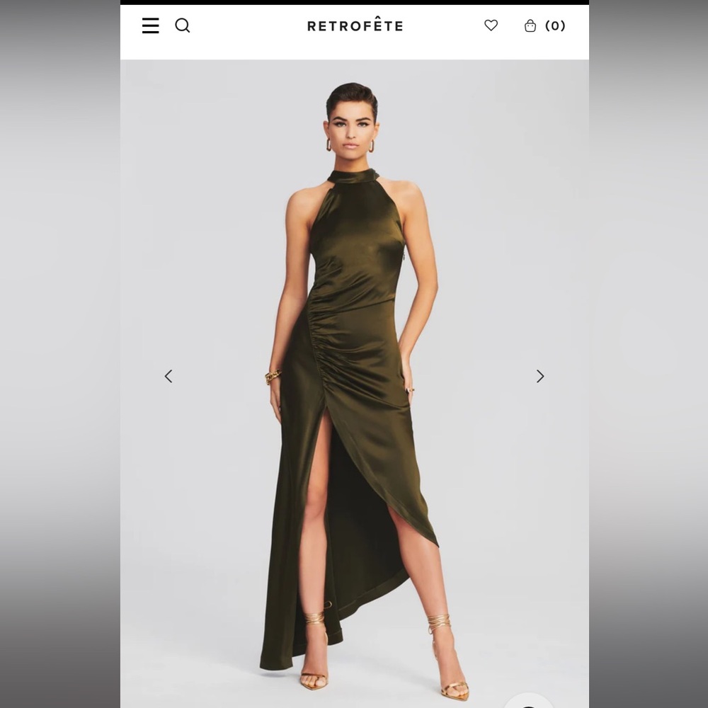 Retrofete Sab Dress in Army Green, NWT Size XS, stunning!